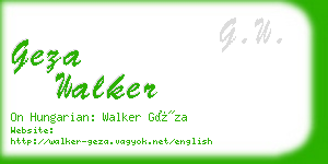 geza walker business card